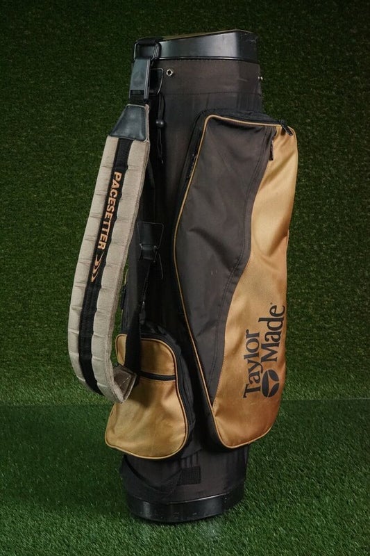 Retro Reborn Real Leather Vintage Style Tan Brown Golf Bag With 2