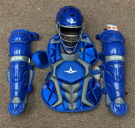 All Star System 7 Axis Youth 9-12 Catchers Gear Set - Royal Blue