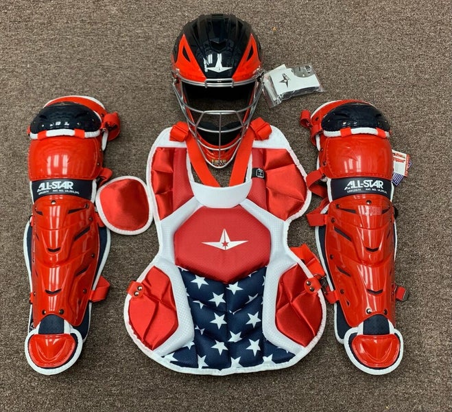 All Star System 7 Axis Youth 10-12 Catchers Gear Set - Solid Red |  SidelineSwap