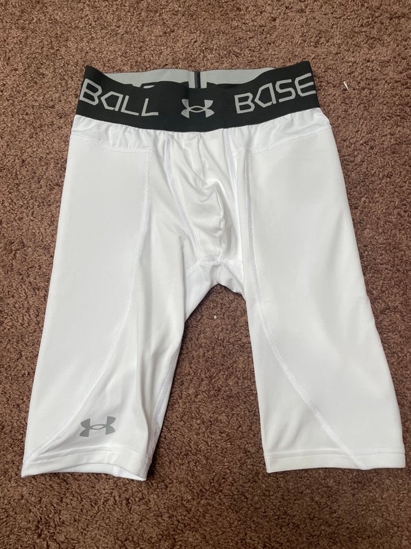 Franklin Sports Standard Sliding Shorts Youth, White, Large SidelineSwap