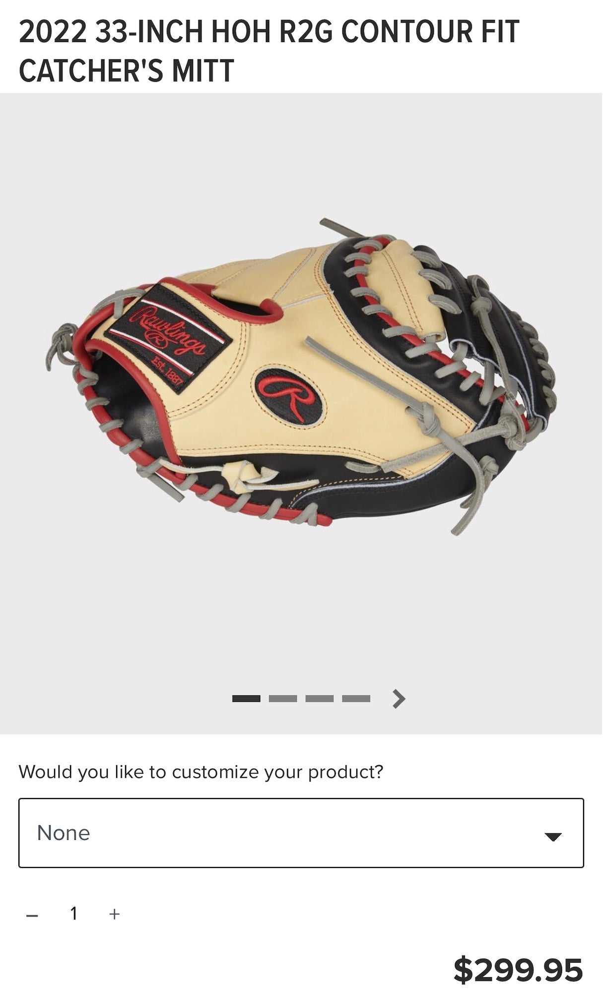 Rawlings 33.5 Gary Sanchez HOH R2G Series Catcher's Mitt