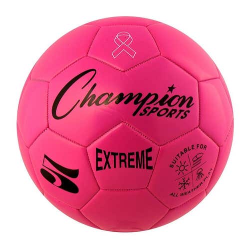 Champion Sports Extreme Soft Touch Butyl Bladder Soccer Ball, Size 5, Pink