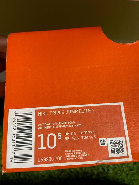 Nike Triple Jump Elite 2 Spike Track Shoes Volt Black DR9930-700 Men Sz 10.5 NEW