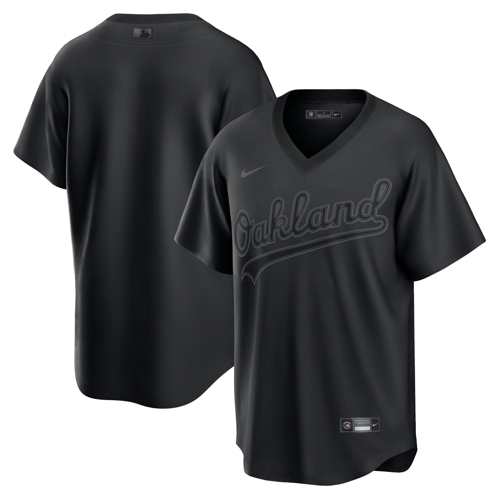 NEW Nike Oakland Athletics Pitch Black Fashion Replica Jersey – Black MLB  Swingman Swoosh