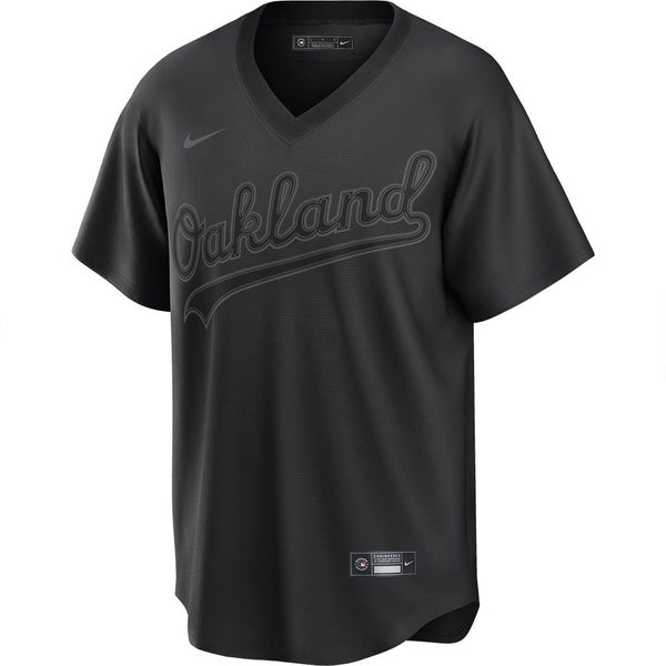 NEW Nike Oakland Athletics Pitch Black Fashion Replica Jersey – Black MLB  Swingman Swoosh