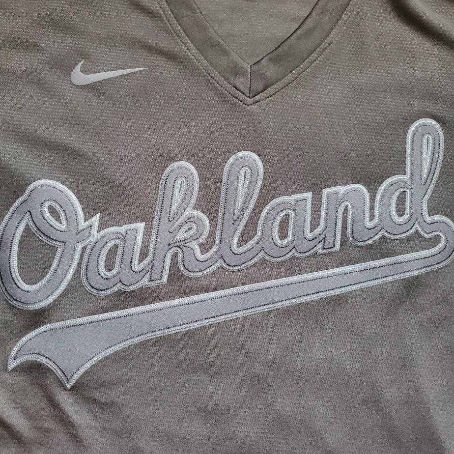 Men's Oakland Athletics Nike Black/White Official Replica Jersey