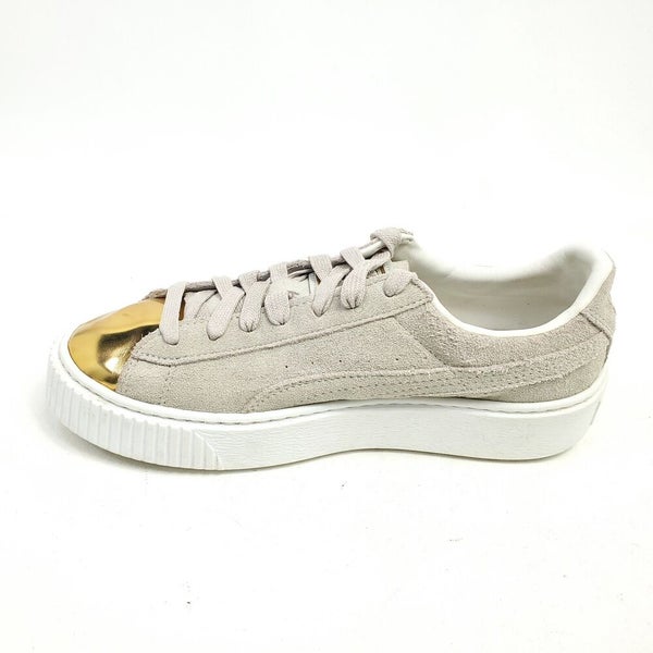melk wit Draai vast moe Puma Suede Platform Womens Shoes Size 8.5 Sneakers Cream Beige Gold Low Yop  | SidelineSwap