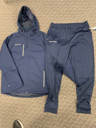 Bauer Heavyweight Jacket And Joggers Navy Blue Adult Xl