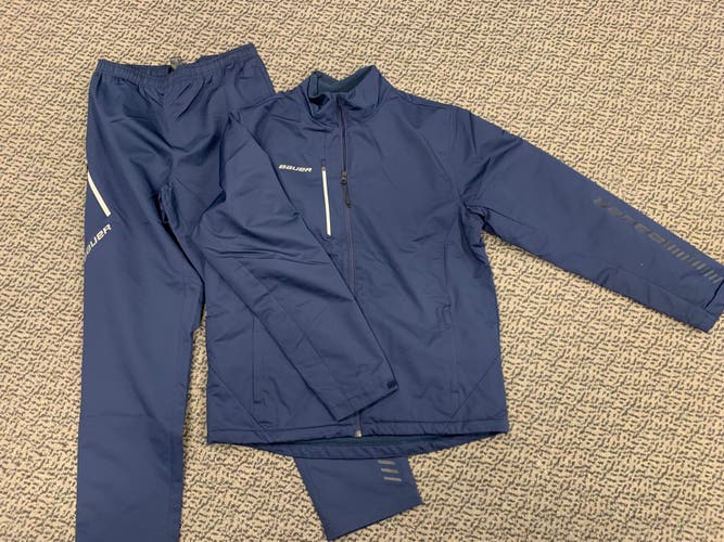 Bauer Midweight Jacket & Lightweight Pant Navy Blue Adult Large
