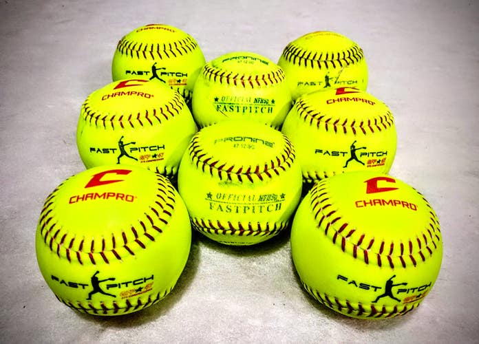 (8) Champro/Pronine 12"[ShippedFastToDay] Fastpitch Softballs .47/375