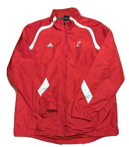 Cincinnati Bearcats Adidas Zip Windbreaker Jacket Mens Large L Climaproof Big 12