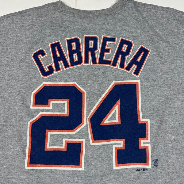 Miguel Cabrera Detroit Tigers Jersey T-Shirt Gray Away Majestic Sz XL