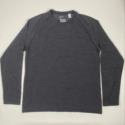 Nordstrom Zella Mens Size 2XL Black Long Sleeve Nylon Blend Base Layer T-Shirt