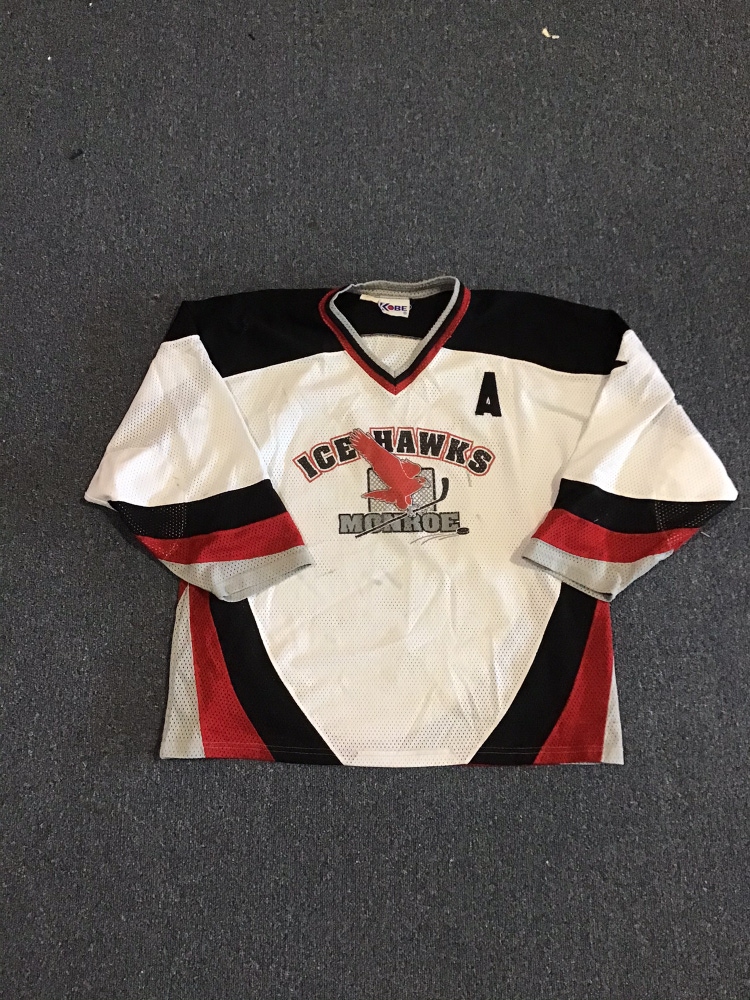 Used Monroe Ice Hawks Pick Your Number Black or White Jersey Adult S-XXXL