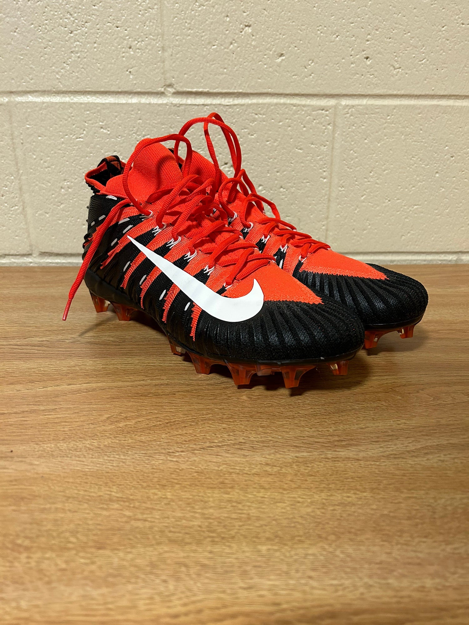 Orange and Black Nike Alpha Menace Elite Football Cleats