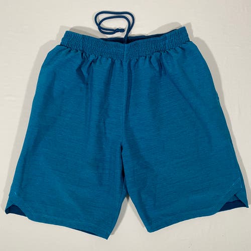 Adidas Climalite Dry Mens Size L Teal Elastic Waist Drawstring Training Shorts