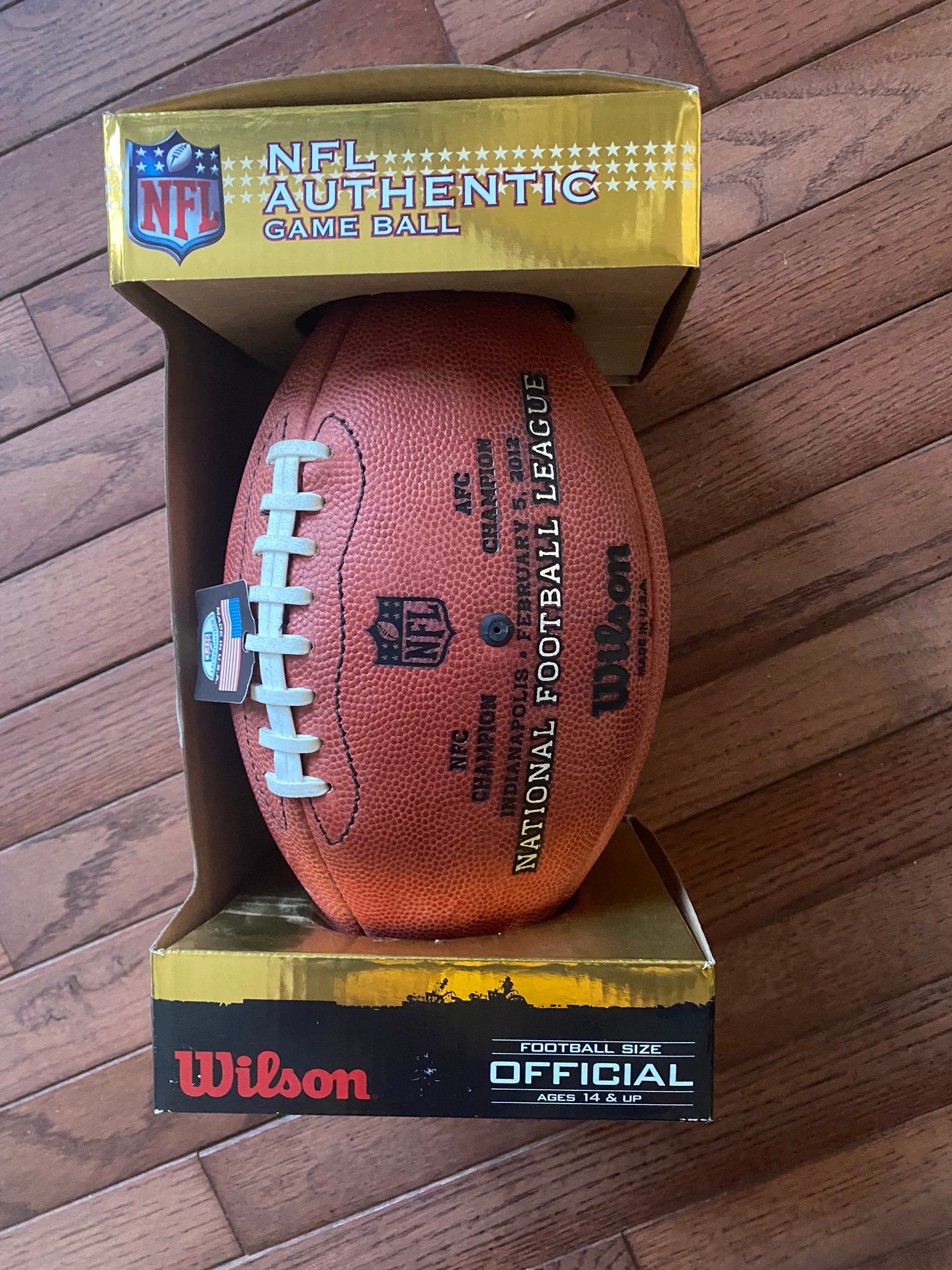 NFL Super Bowl 52 Authentic Wilson Game Football w/ Eagles & Patriots Inscribed