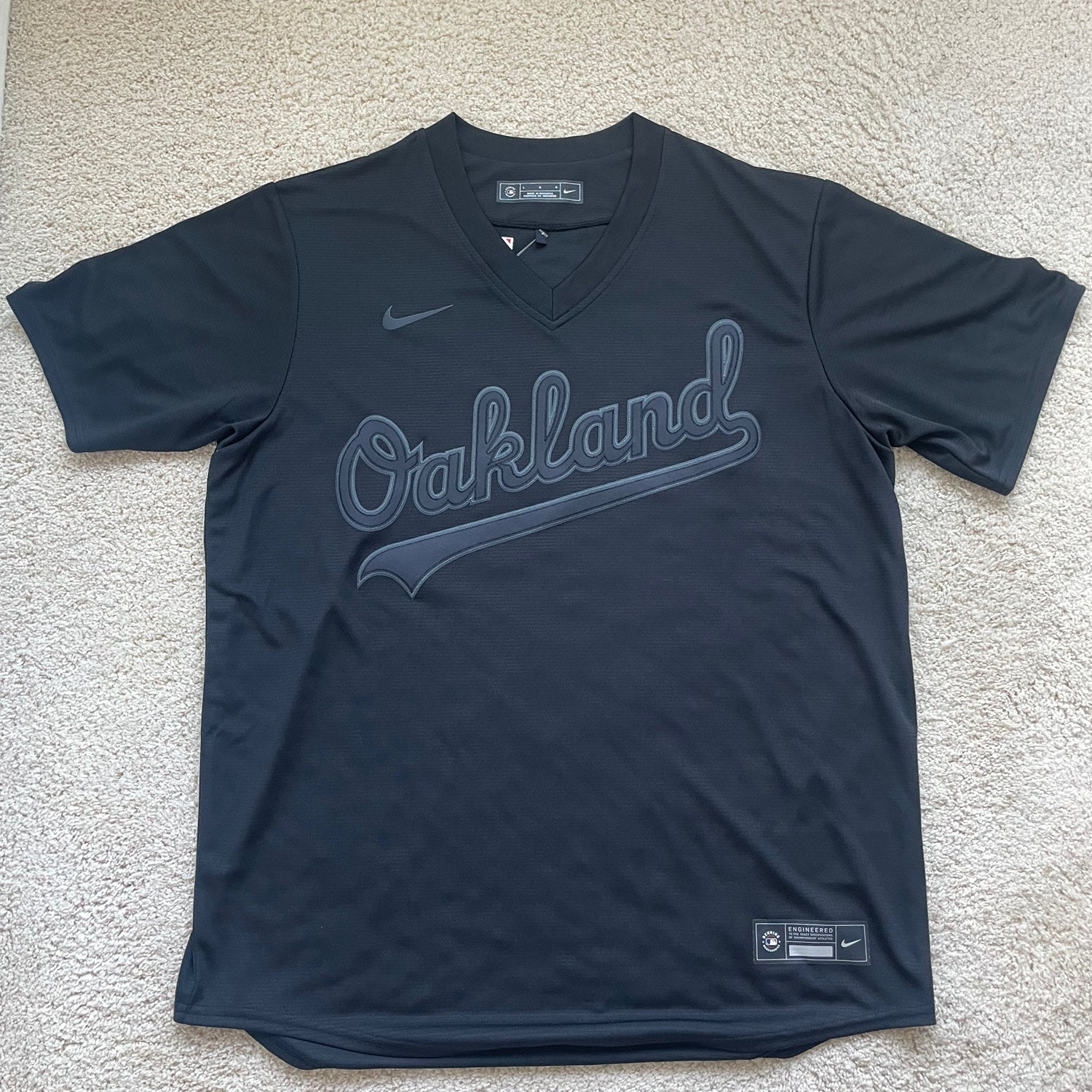 Oakland Athletics Nike Triple Black Jersey - Mens