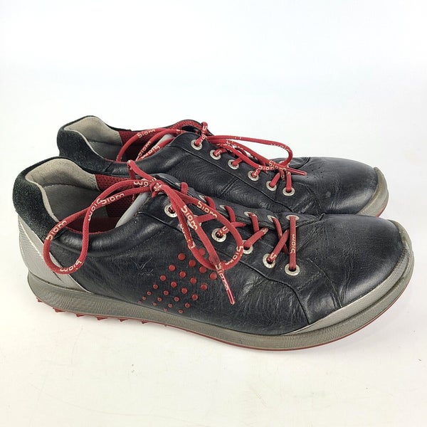 Ecco Biom Golf Shoe Black Yak Leather Waterproof Sneaker Spikeless Size |