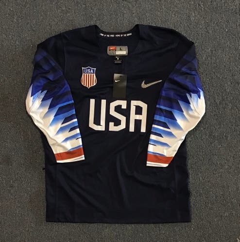 New With Tags Blue Team USA Nike Hockey Jersey (Blank) Medium or Large