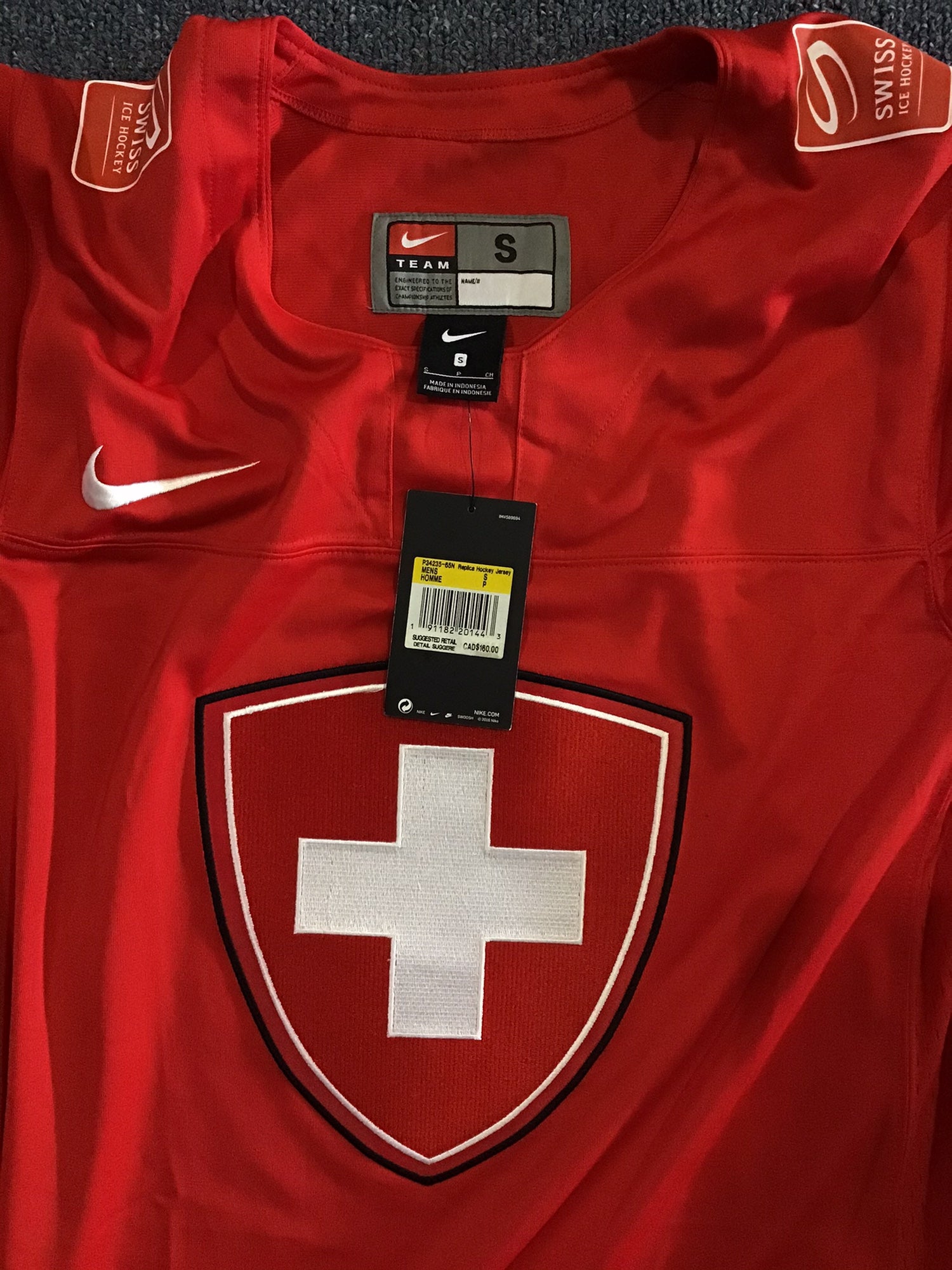 Infantil frágil suspender New With Tags Red Team Switzerland IIHF Nike Jersey (Blank) Small |  SidelineSwap