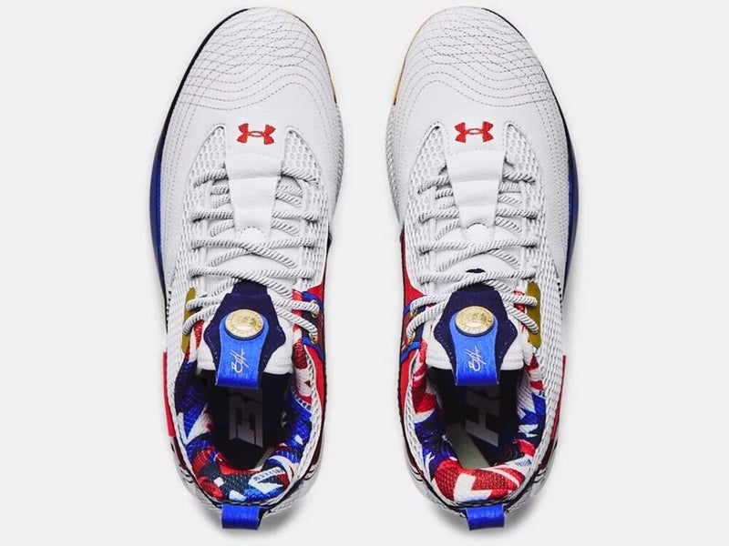 Under Armour Bryce Harper 4 Low Men's Metal Baseball Cleats (White/Royal) 15