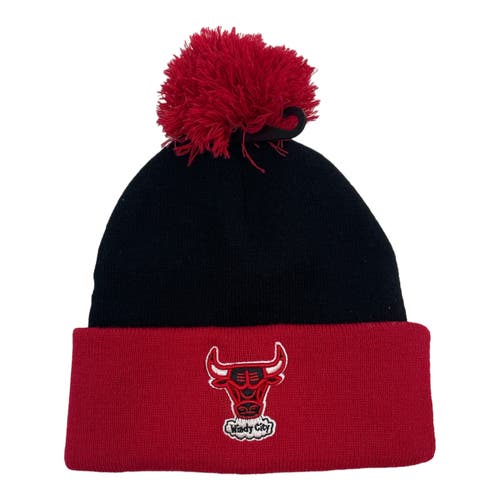 Chicago Bulls Mitchell & Ness Beanie Knit Pom Cap Hat Windy City Men's Adult New