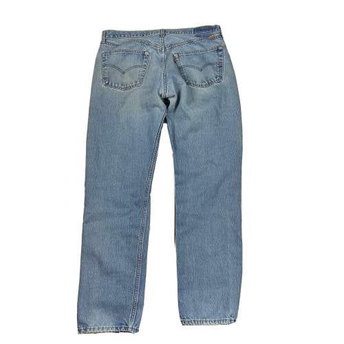 Y2K Levi's 501 Denim Blue Jeans Light Wash Button Fly Men's Sz 38x32