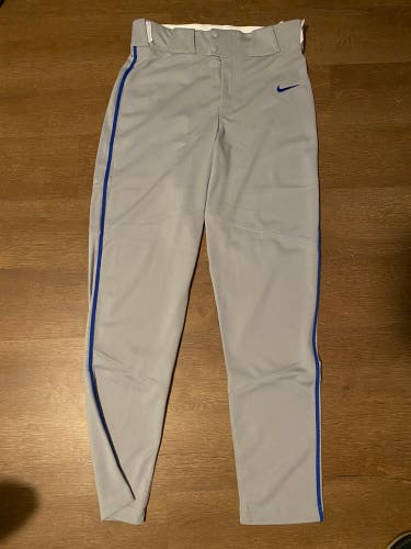 Gray Adult Men's New Small Nike Vapor Select Game Pants w/ Blue Piping