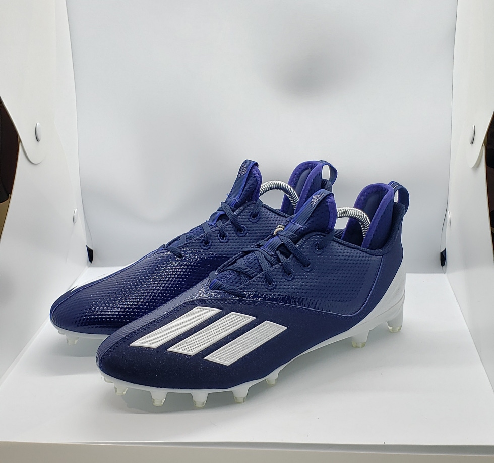 Adidas Adizero Scorch Football Cleats Navy Blue/White FX4250 Men's Size 10.5 NEW