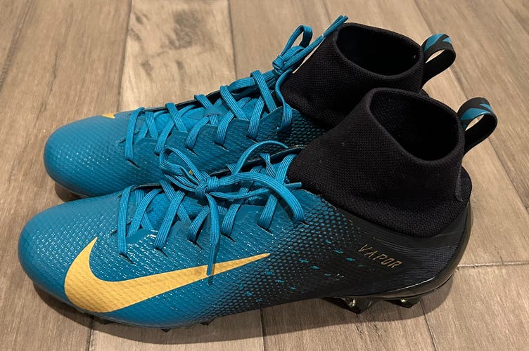 Size 12.5 Nike Vapor Untouchable Pro 3 Football Cleats AO3021-081 Jaguars Teal