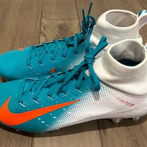 Size 12.5 Nike Vapor Untouchable Pro 3 Football Cleats  AO3021-081 Dolphins Teal