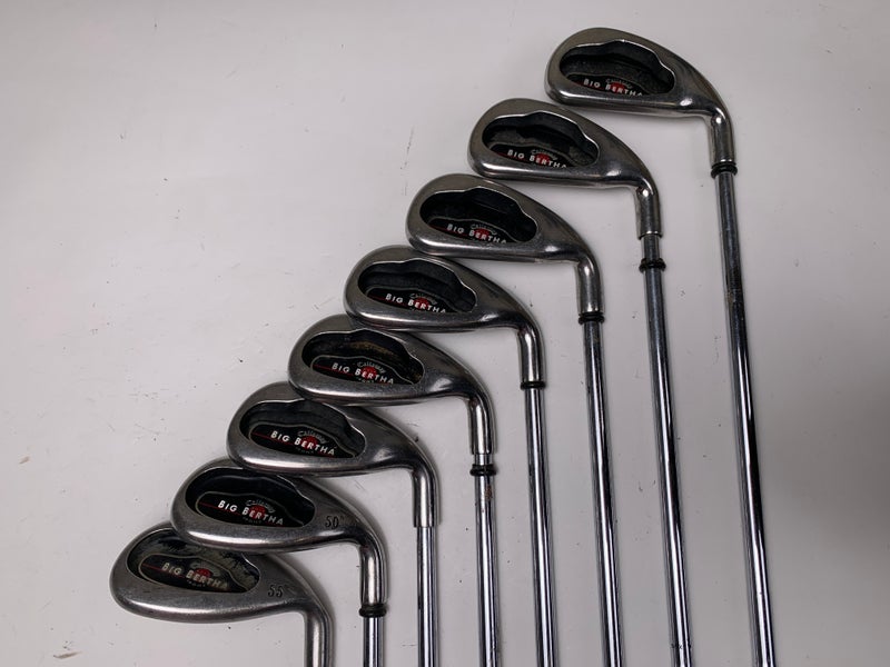 Callaway 2004 Big Bertha Iron Set 5-PW+AW+SW Uniflex Steel Mens RH
