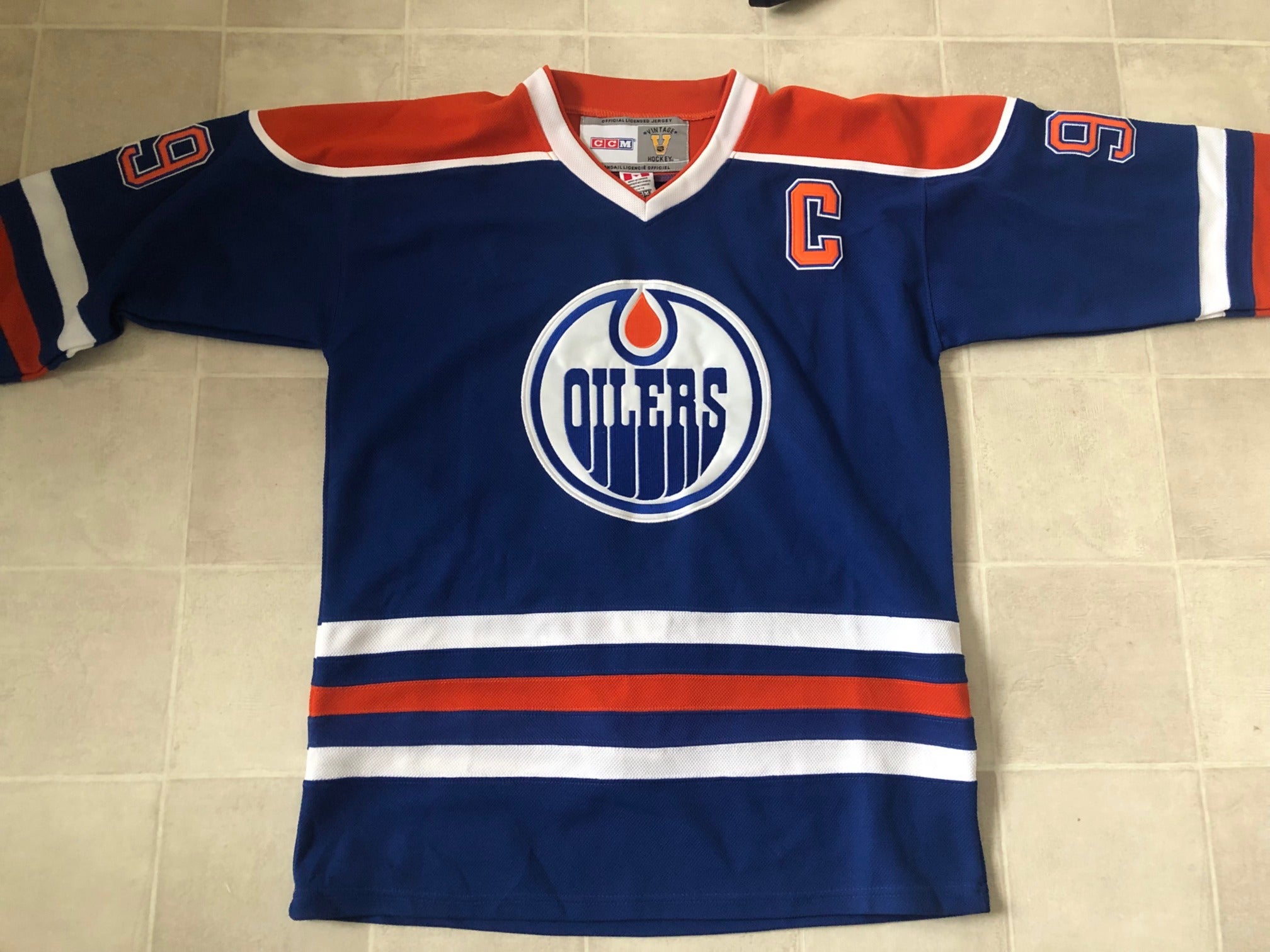 Vintage Edmonton Oilers Starter NHL Hockey Blue Sewn Retro Jersey Gretzky -  S