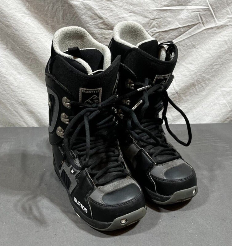 Burton Freestyle Black Leather All-Mountain Snowboard Boots US 6 EU 38 EXCELLENT