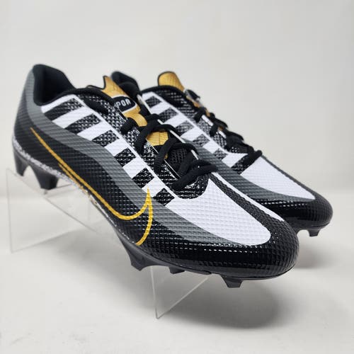 Nike Football Cleats Mens 12 Vapor Edge Speed 360 Black Metallic Gold Swoosh