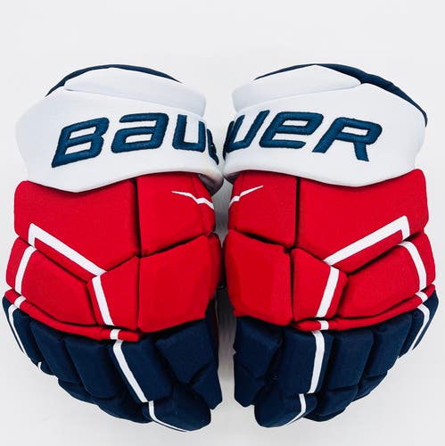 New Washington Capitals Bauer Supreme Ultrasonic Hockey Gloves-14"-Zero Cuff-Single Layer Palms
