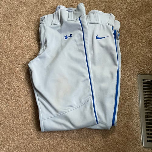 (2) pairs Youth XL Baseball pants gray w/royal blue piping