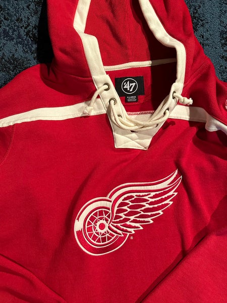 Men's '47 Red Detroit Red Wings Superior Lacer Pullover Hoodie