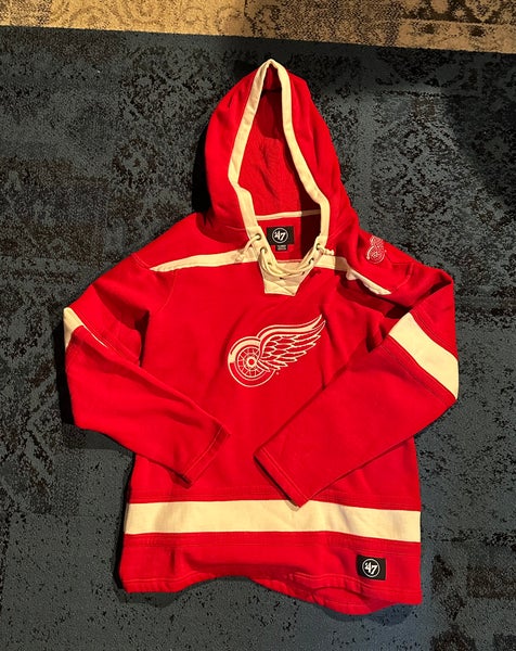 Men's '47 Red Detroit Wings Superior Lacer Pullover Hoodie