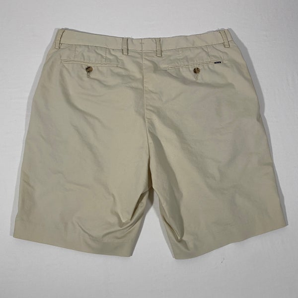 Polo Ralph Lauren Mens Size 36 Ivory Stretch Classic Fit Flat Front Chino  Shorts