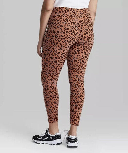 NWT Wild Fable Women's High Waisted Classic Leopard Print Leggings Brown  Large