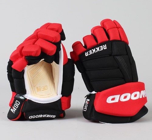 Sher-Wood Rekker Element One Dominik Kahun Edmonton Oilers Pro Stock Gloves  (Multiple Sizes)