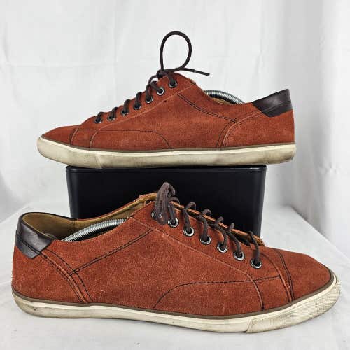 Mens Size 12 COACH Perkins Orange Brown Men Suede Casual Lace Up Sneakers