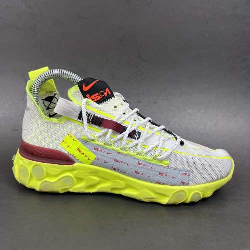 Nike React ISPA CT2692-002 Platinum Tint Volt Red Shoes $160 Men’s 4/Women’s 5.5