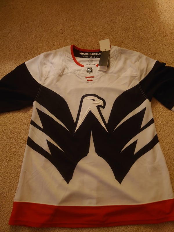 Athletic Knit (AK) H550CA-WAS916C Adult Sublimated 2005 Washington Capitals Third Red Hockey Jersey Small