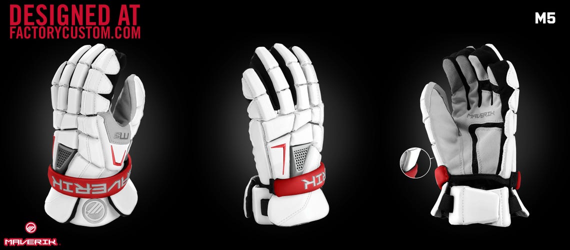 New Custom Maverik M5 Lacrosse Gloves