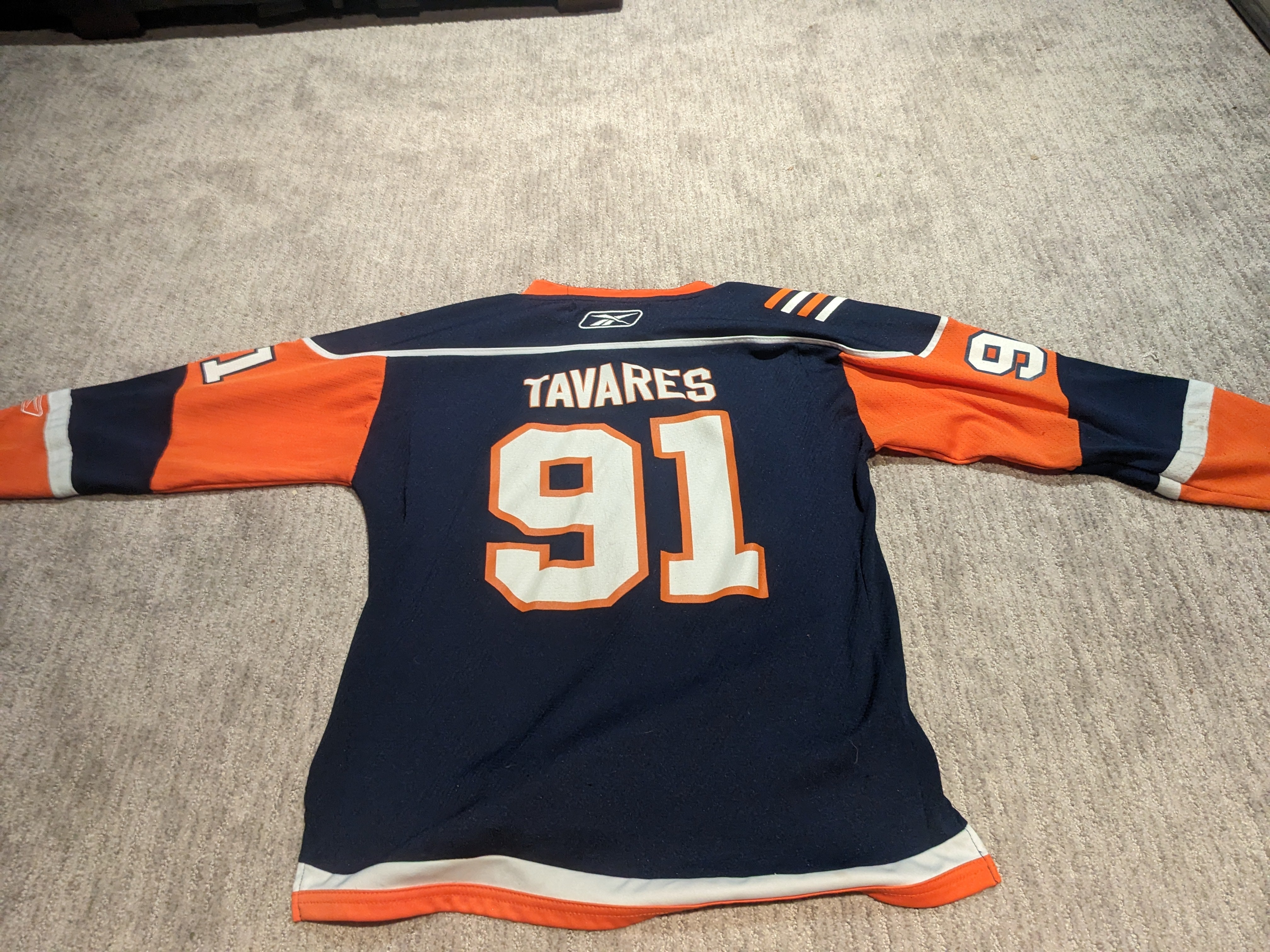 New York Islanders NHL #91 Tavares Hockey Black Jersey Youth L/XL