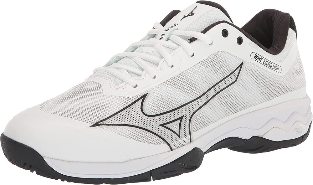 Mizuno Men's Wave Exceed Light AC Tennis Shoes White/ Black