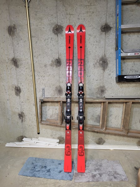 Used Men's 2020 Atomic 183 cm Non-FIS Racing Redster G9 Skis with Bindings Max Din 14